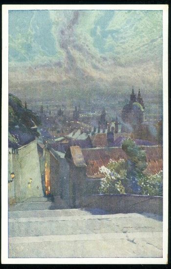 Praha  Nove zamecke schody | antikvariat - detail pohlednice