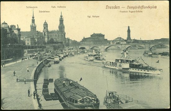 Dresden | antikvariat - detail pohlednice