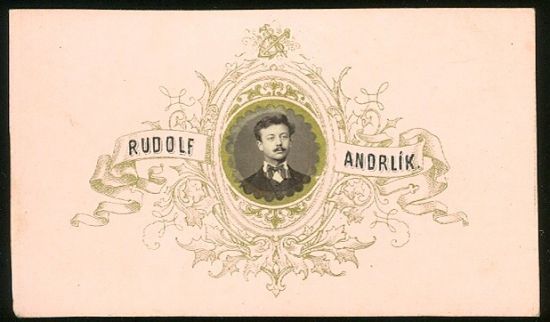 Vizitka Rudolf Andrlik | antikvariat - detail pohlednice