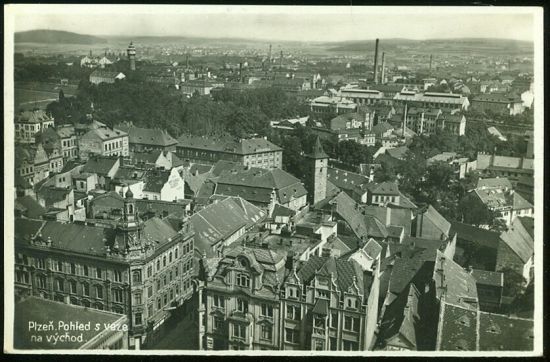 Plzen  pohled s veze na vychod | antikvariat - detail pohlednice