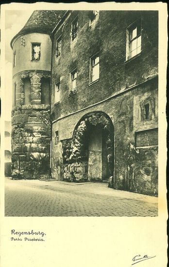Regensburg | antikvariat - detail pohlednice